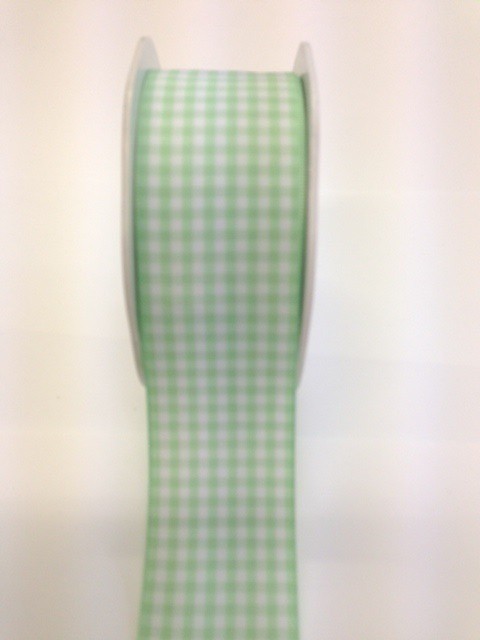 Vivant Mint Green Gingham Ribbon 25mm
