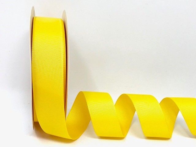 Bertie's Bows Daffodil Yellow Grosgrain Ribbon 25mm