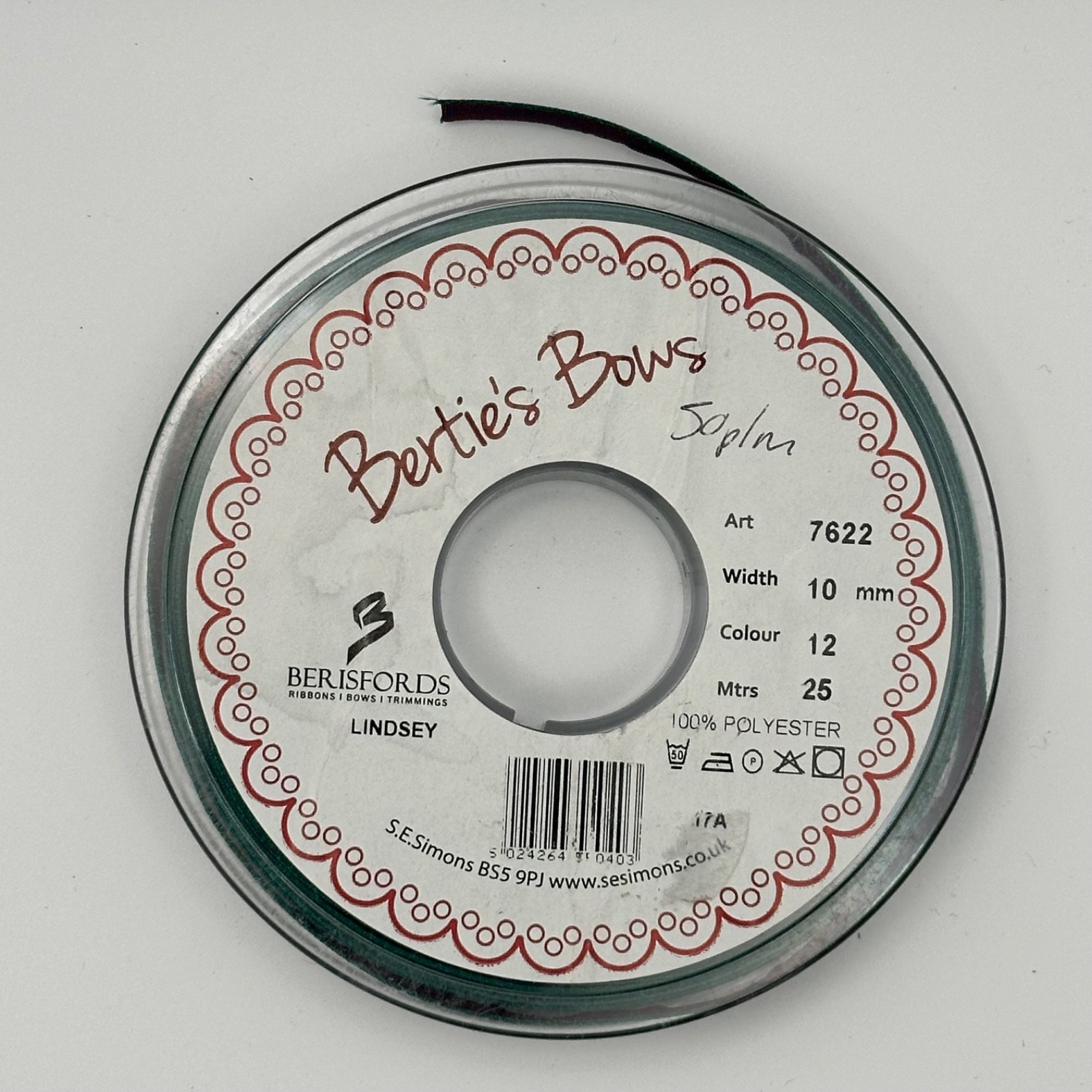 Berisfords Lindsay Tartan Ribbon 10mm, photo 3 of 4