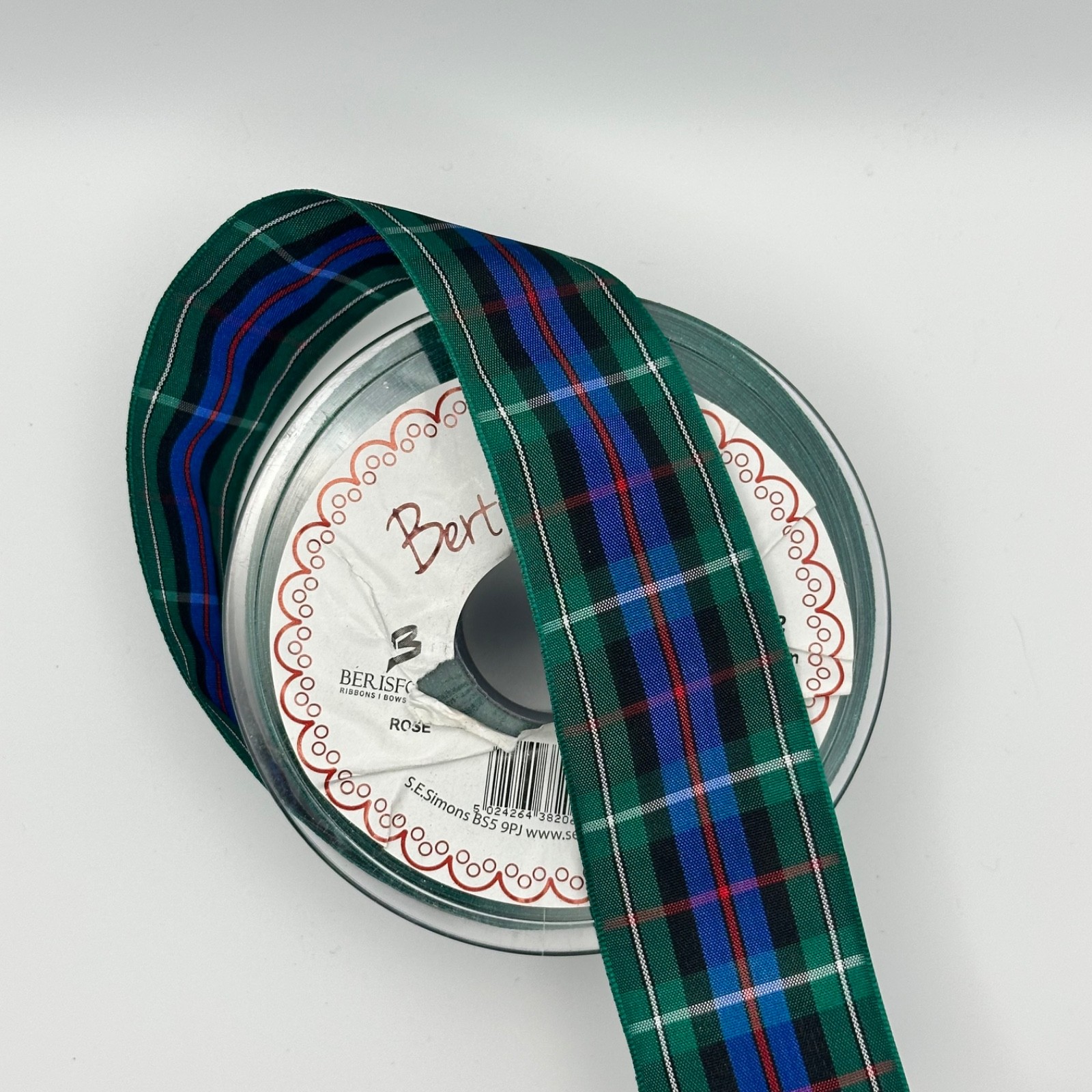 Berisfords Rose Tartan Ribbon 40mm, photo 4 of 4