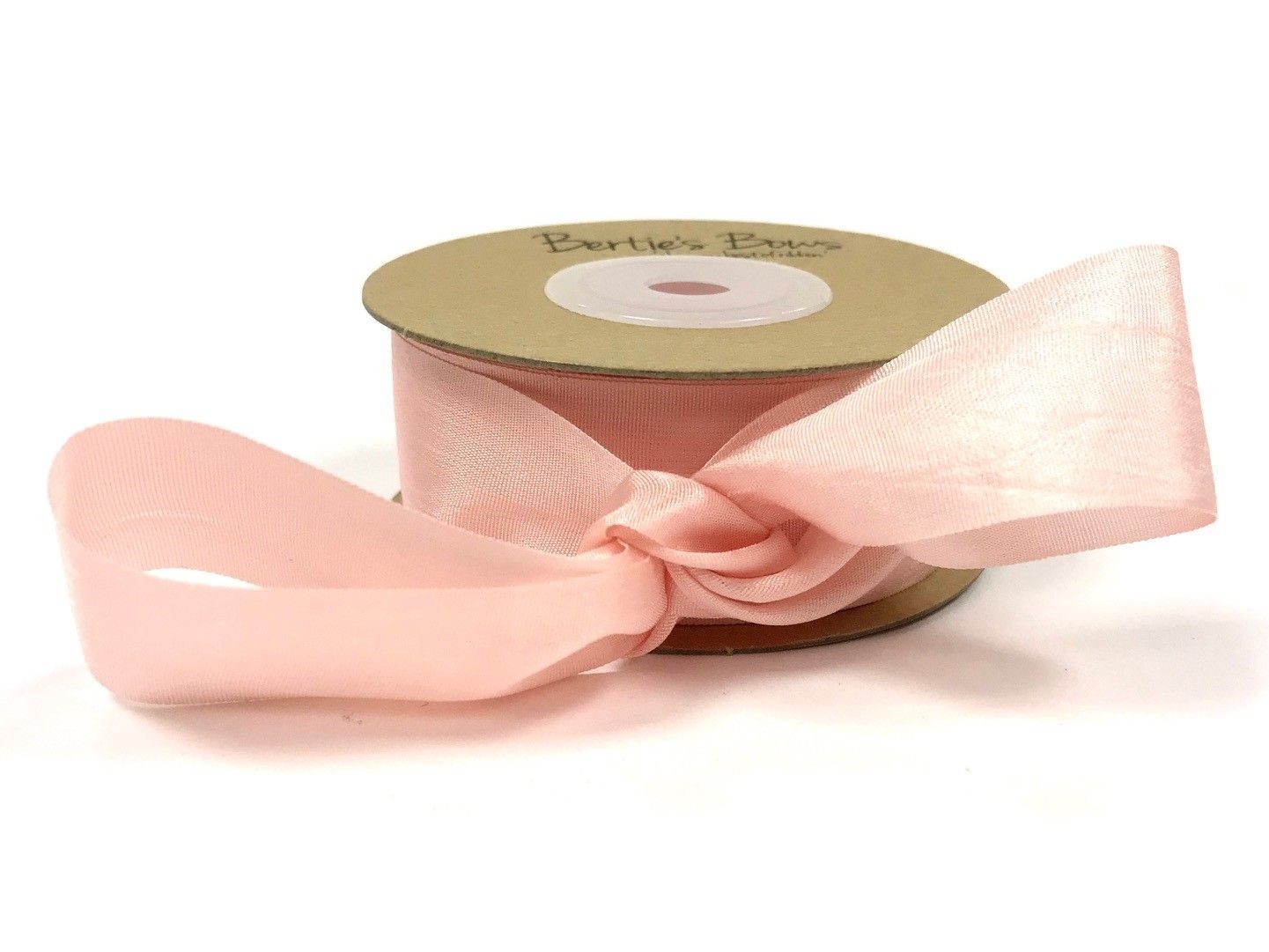 Bertie's Bows Hand Dyed 100% Silk Ribbon 25mm Pink