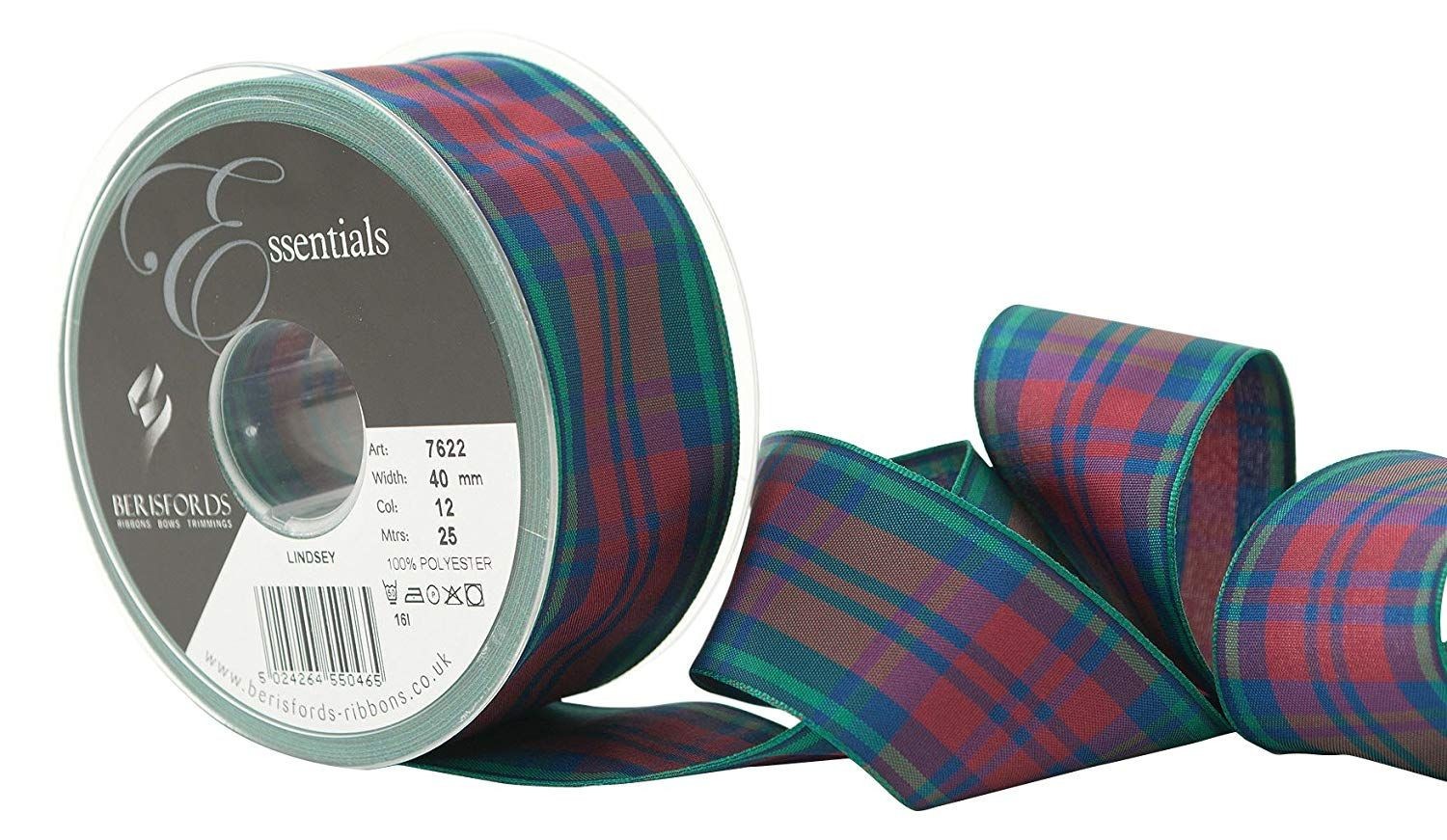 Berisfords Lindsay Tartan Ribbon 40mm