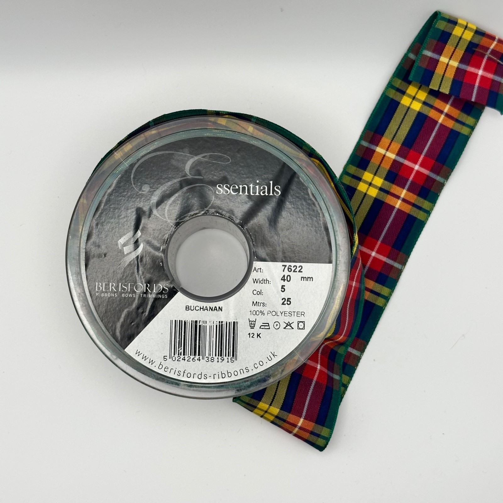 Berisfords Buchanan Tartan Ribbon 40mm, photo 3 of 4