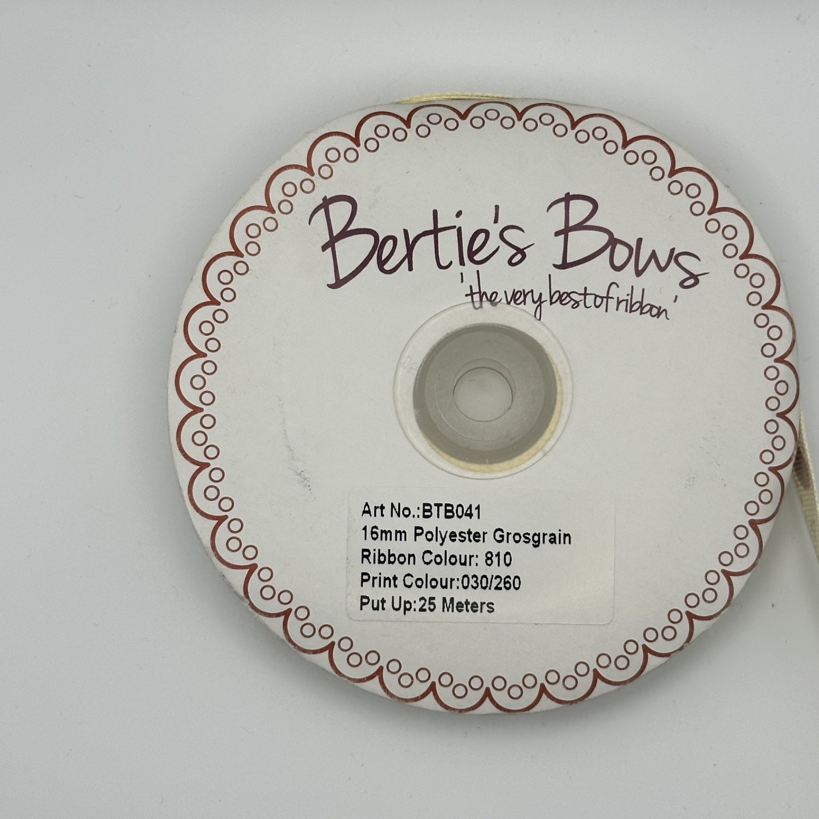 Bertie's Bows Sew Love You Ribbon 16mm Grosgrain, photo 3 of 4