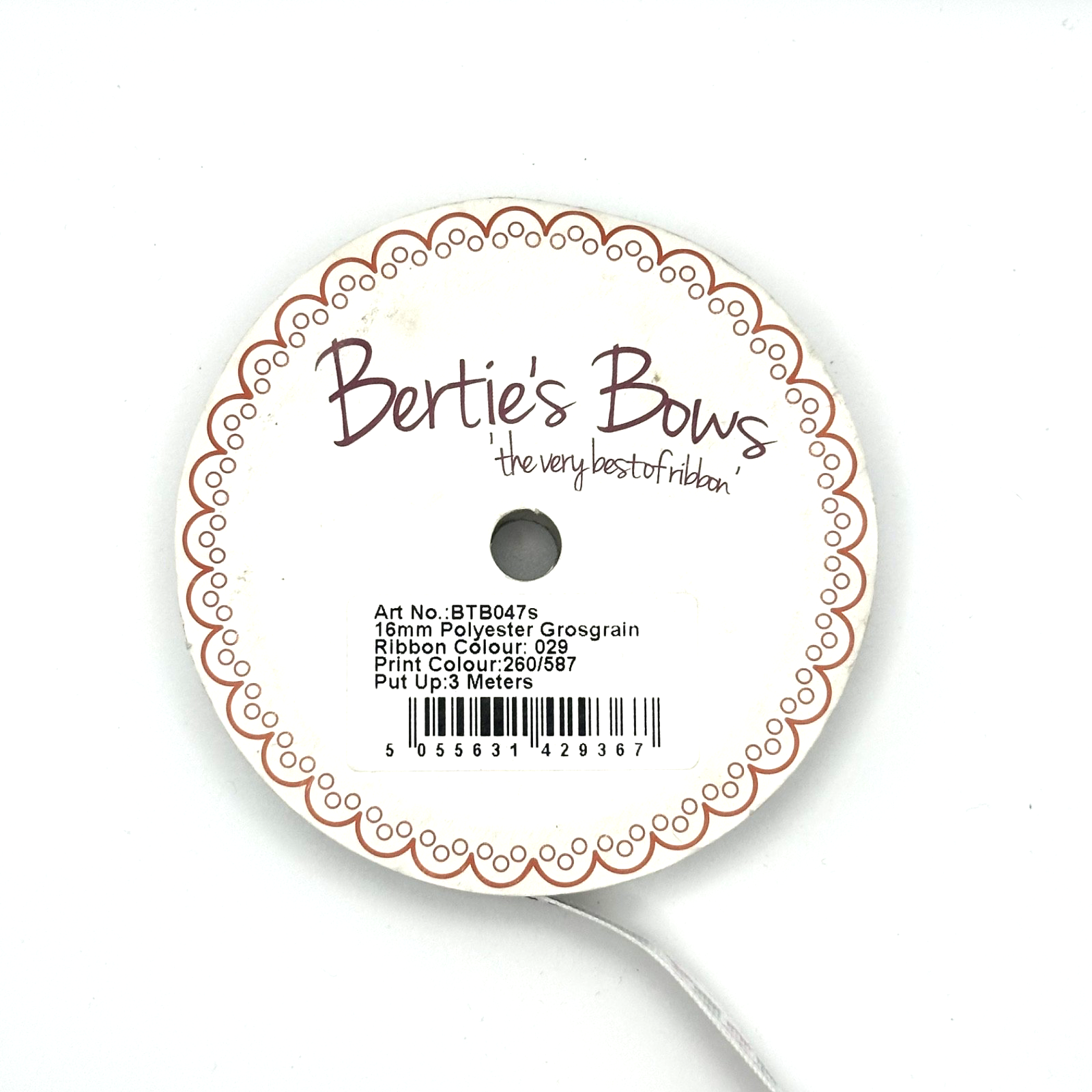 Bertie's Bows Merry Christmas Ribbon 15mm Grosgrain, photo 2 of 3