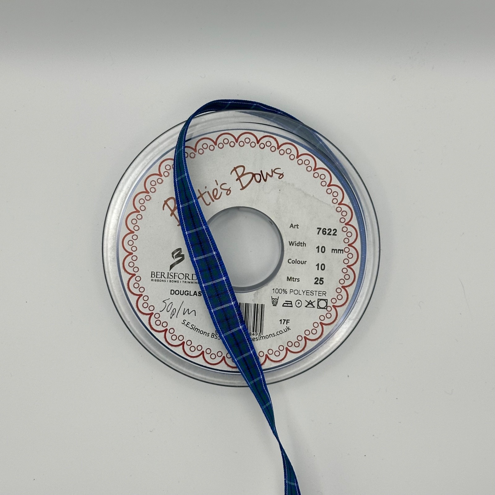 Berisfords Douglas Tartan Ribbon 10mm, photo 4 of 4