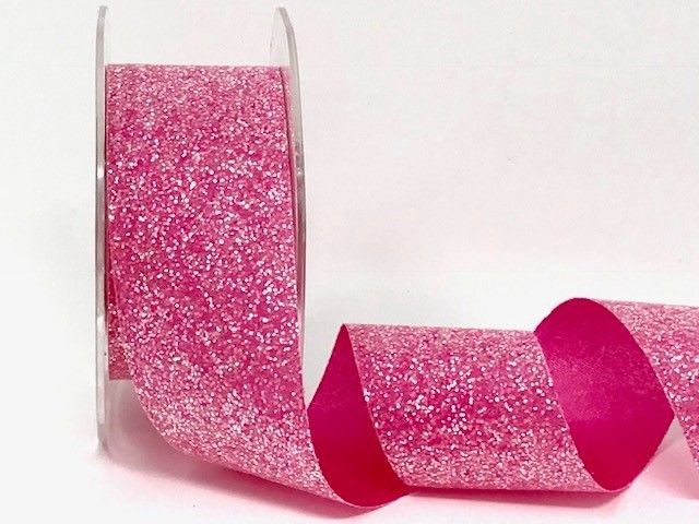Bertie's Bows Pink Crystal Glitter Ribbon 38mm