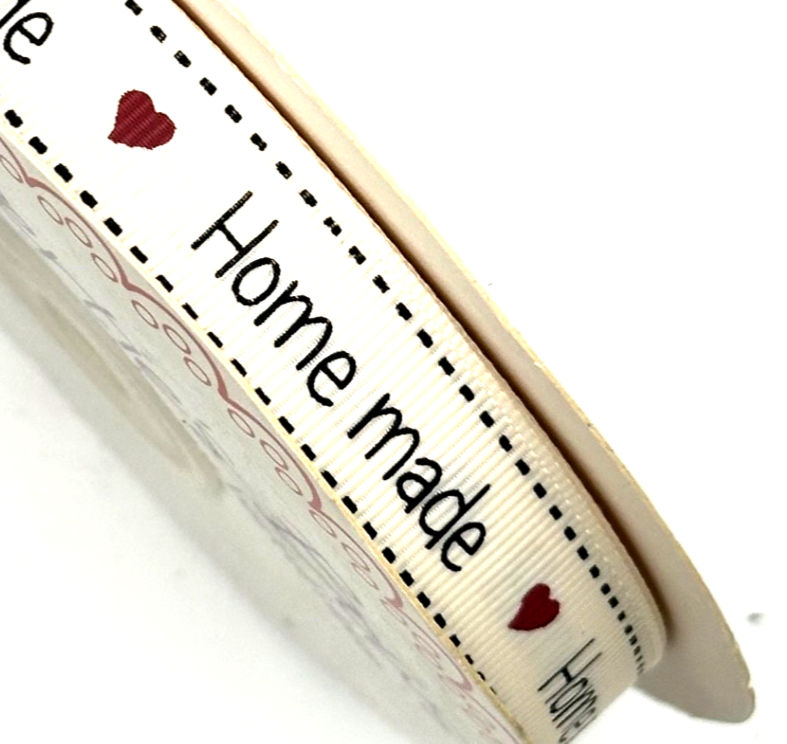 Bertie's Bows Home Made Heart Ribbon 16mm Grosgrain