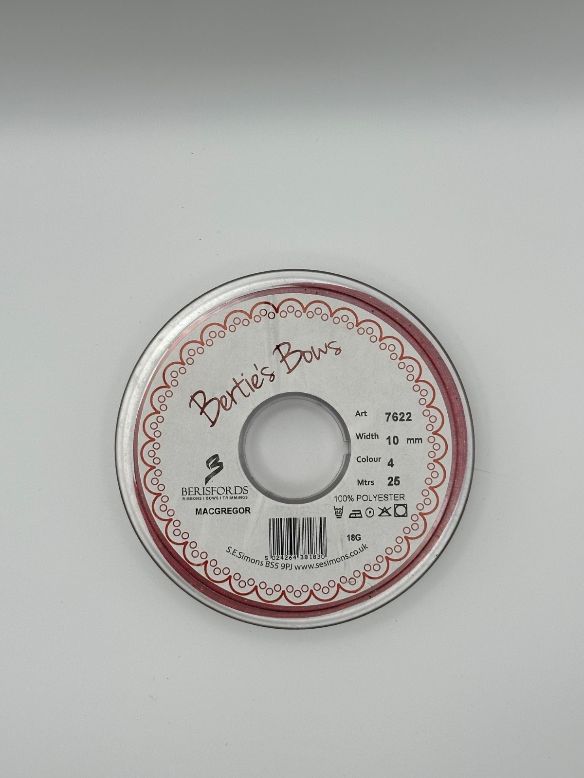 Berisfords MacGregor Tartan Ribbon 10mm, photo 3 of 4