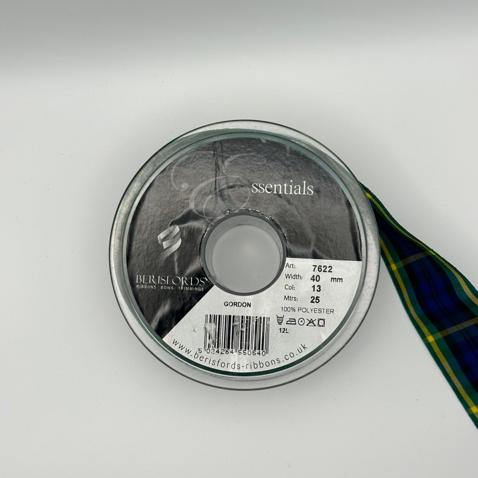 Berisfords Gordon Tartan Ribbon 40mm, photo 3 of 4