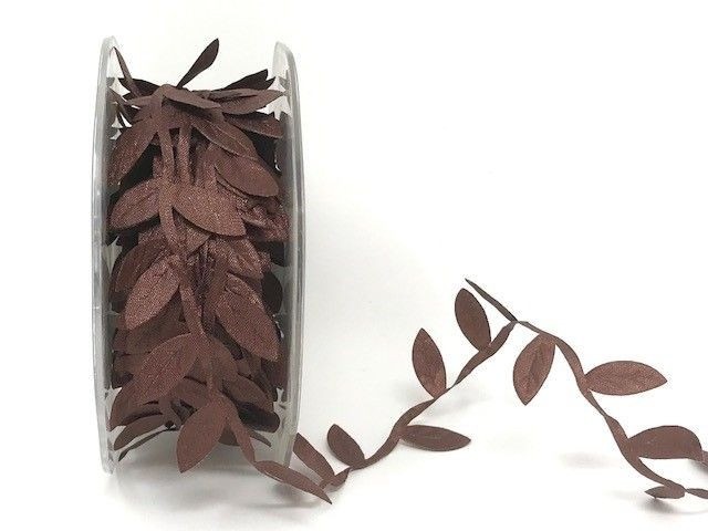 Bertie's Bows Dark Brown Leaf Fringe Ribbon 25mm Cut Out Trim